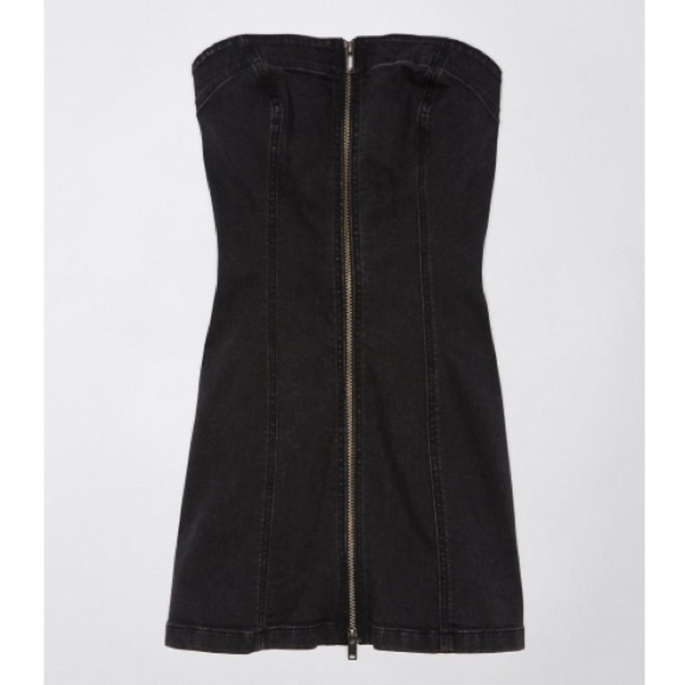 Denim strapless dress